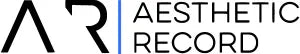 Aesthetic Record logo with modern AR monogram and text, medical business branding